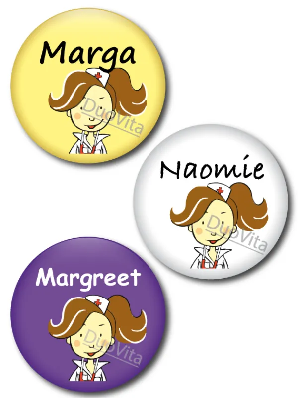 Hospitrix Button Verpleegster brunette