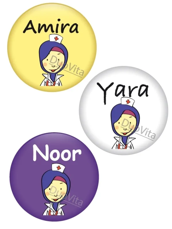 Hospitrix Button Verpleegster Hoofddoek
