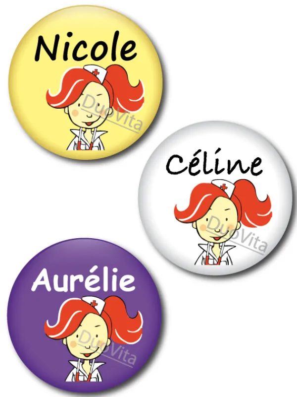 Hospitrix Button Verpleegster rood haar