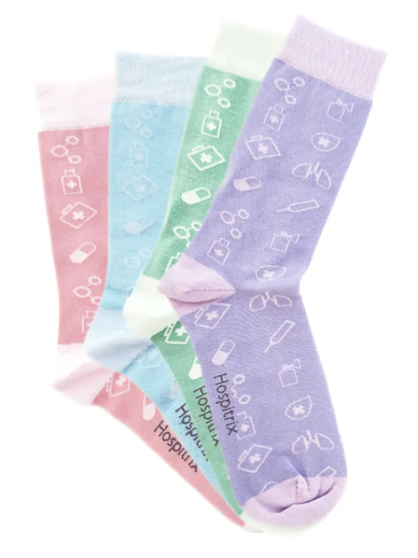 Hospitrix Damessokken Set Zorg Iconen Pastel