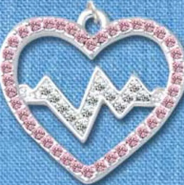 Hospitrix Hanger Heartbeat Zilver-Roze groot