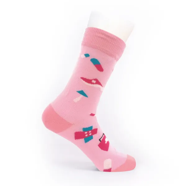 Hospitrix Happy Dames Sokken Care Symbols Roze