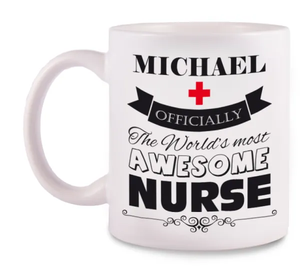 Hospitrix Mug Awesome Nurse Met Naam Opdruk